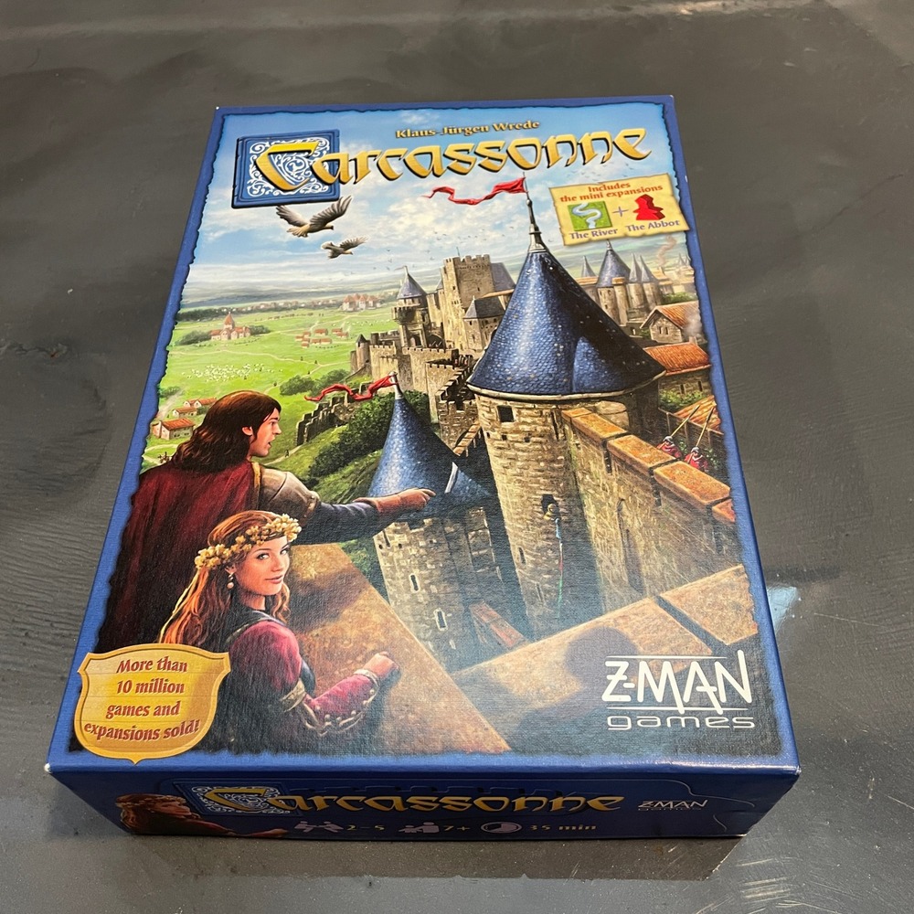 Z-Man Games Carcassonne Board Game with River and Abbot Expansions Complete